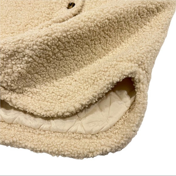 NWT Vigoss Sherpa Longline Shacket Size Medium Cream - Picture 4 of 11